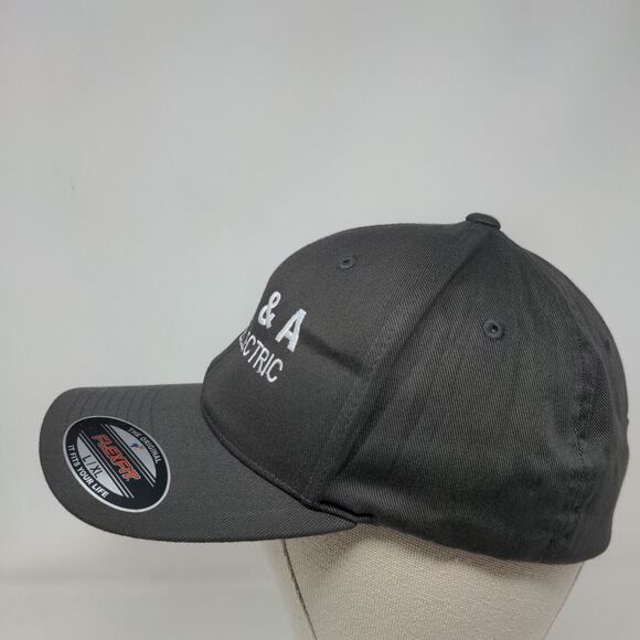D&A Electric Fitted Hat Gray L/XL Embroidered Flexi Fit 6 Panel Port Authority - Picture 3 of 8